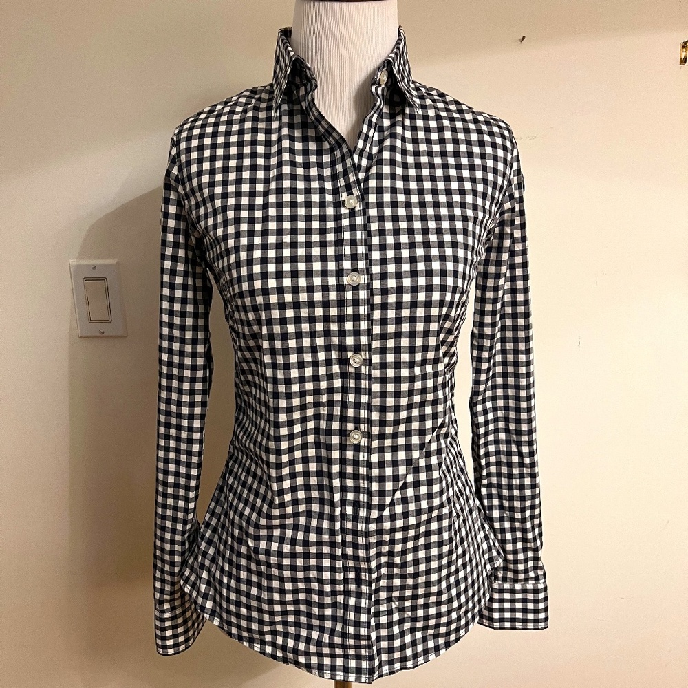 Banana Republic Dark Navy Gingham Shirt